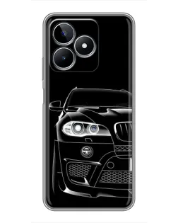 Чехол для Realme C53 с картинкой «Темный силуэт BMW»