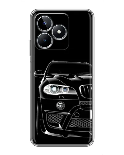 Чехол для Realme C53 с картинкой «Темный силуэт BMW»