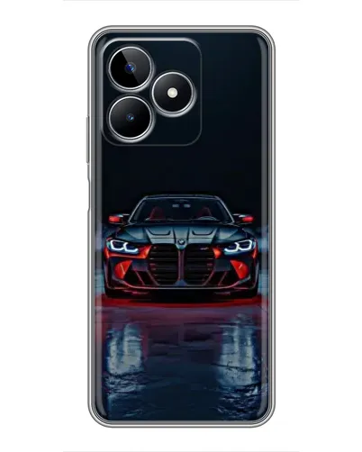 Чехол для Realme C53 с картинкой «BMW на мокрой дороге»