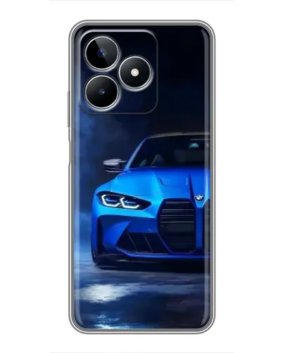 Чехол для Realme C53 с картинкой «Голубая BMW M4»
