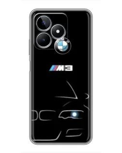 Чехол для Realme C53 с картинкой «Минималистичный принт BMW M3»