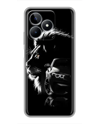 Чехол для Realme C53 с картинкой «BMW и лев»