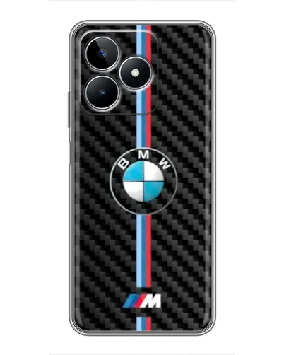 Чехол для Realme C53 с картинкой «Эмблема BMW и карбон»