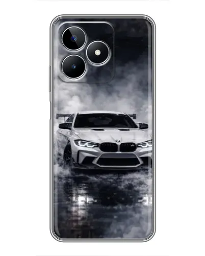 Чехол для Realme C53 с картинкой «BMW сквозь туман»