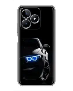 Чехол для Realme C53 с картинкой «BMW — ночной взгляд»
