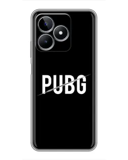 Чохол для Realme C53 з картинкою «PUBG — білий логотип»