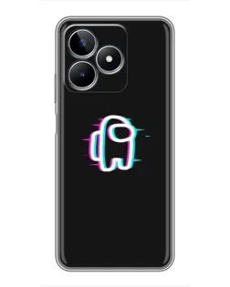 Чехол для Realme C53 с картинкой «Among Us неон»