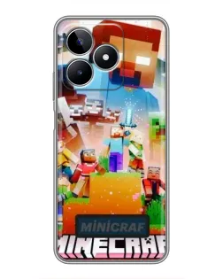 Чохол для Realme C53 з картинкою «Minecraft герої гри»