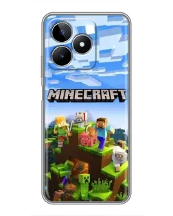Чохол для Realme C53 з картинкою «Minecraft класичний світ»