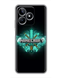 Чохол для Realme C53 з картинкою «Minecraft Diamond лого»