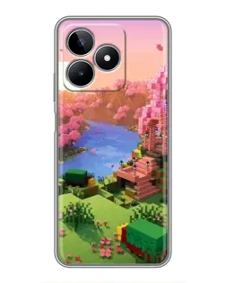 Чохол для Realme C53 з картинкою «Рожеве дерево Minecraft»