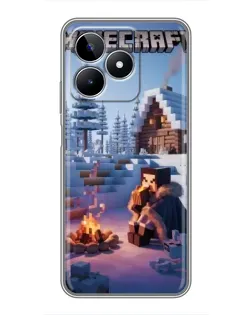 Чохол для Realme C53 з картинкою «Зимовий Minecraft»
