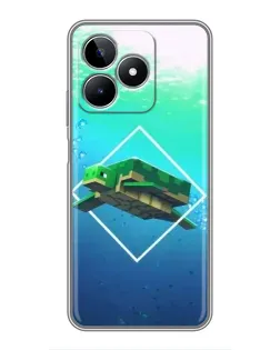 Чехол для Realme C53 с картинкой «Черепаха Minecraft»