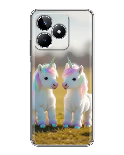 Чехол для Realme C53 с картинкой «Пара единорогов» Чехол для Realme C53 с картинкой «Пара единорогов»