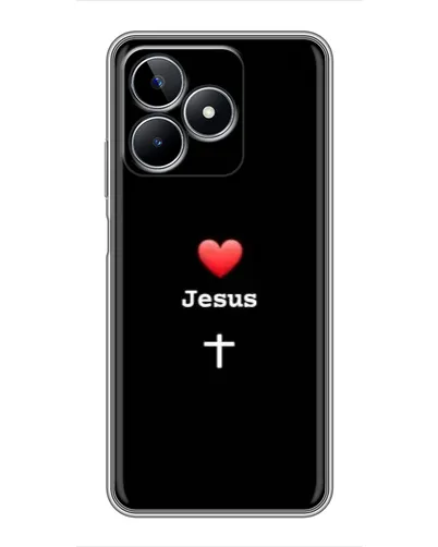 Чехол для Realme C53 с картинкой «Сердце - Jesus»