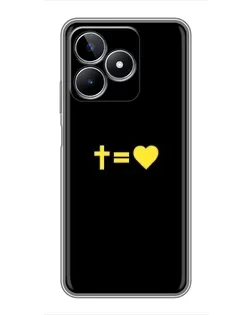 Чехол для Realme C53 с картинкой «Сердце и Крест»