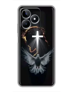 Чехол для Realme C53 с картинкой «Голубь и Свет»