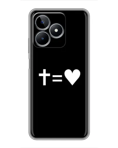 Чехол для Realme C53 с картинкой «Крест и Сердце»