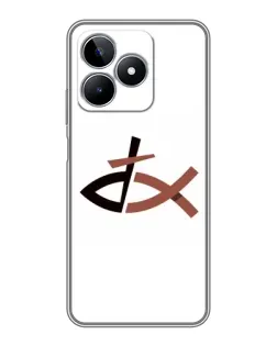 Чехол для Realme C53 с картинкой «Рыба и крест»