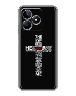 Чехол для Realme C53 с картинкой «Текстовый крест»