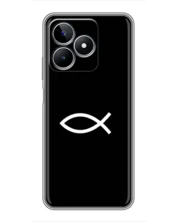 Чехол для Realme C53 с картинкой «Символ рыбы Jesus»