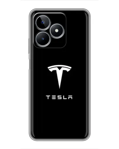 Чехол для Realme C53 с картинкой «Tesla White Logo»