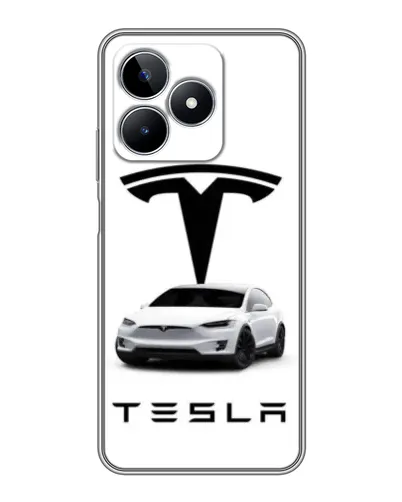 Чехол для Realme C53 с картинкой «Tesla White Style»