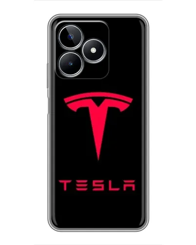 Чехол для Realme C53 с картинкой «Tesla Red Logo»