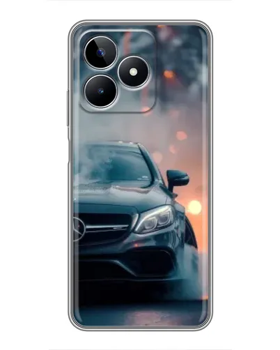 Чехол для Realme C53 с картинкой «Mercedes — ночной город»