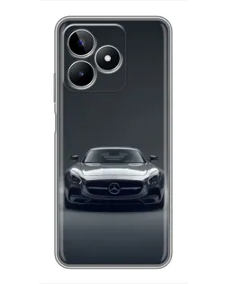 Чехол для Realme C53 с картинкой «Mercedes на черном»