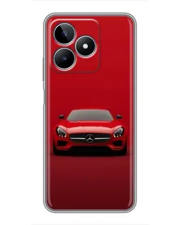 Чехол для Realme C53 с картинкой «Красный Mercedes AMG»