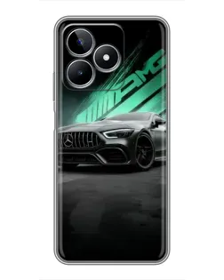 Чехол для Realme C53 с картинкой «Темный Mercedes AMG»
