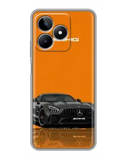 Чехол для Realme C53 с картинкой «Оранжевый Mercedes AMG»