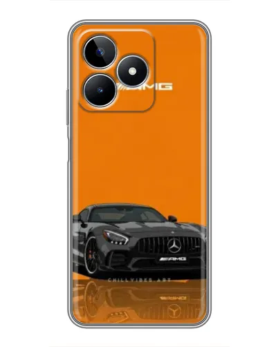 Чехол для Realme C53 с картинкой «Оранжевый Mercedes AMG»