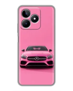 Чехол для Realme C53 с картинкой «Розовый Mercedes AMG»