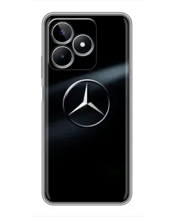 Чехол для Realme C53 с картинкой «Mercedes на металле»