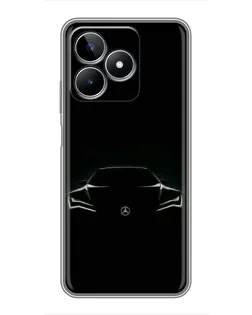 Чехол для Realme C53 с картинкой «Mercedes — силуэт авто»