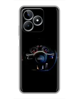Чехол для Realme C53 с картинкой «Салон Audi — руль» Чехол для Realme C53 с картинкой «Салон Audi — руль»