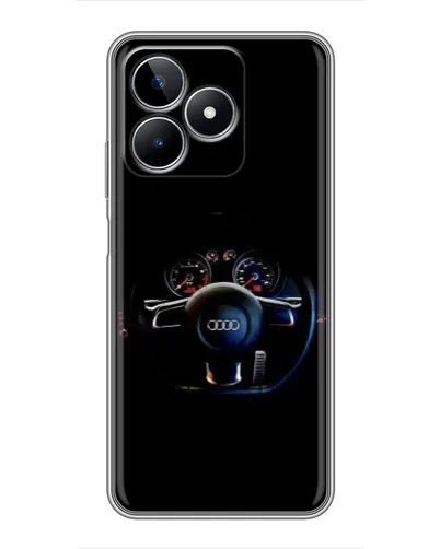 Чехол для Realme C53 с картинкой «Салон Audi — руль»