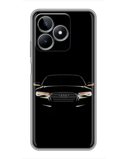 Чехол для Realme C53 с картинкой «Audi — ночной контур»