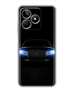 Чехол для Realme C53 с картинкой «Audi в неоне»