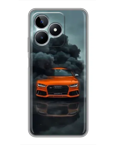 Чехол для Realme C53 с картинкой «Audi в облаках дыма»