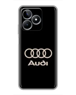Чехол для Realme C53 с картинкой «Audi — золотой логотип»