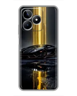 Чехол для Realme C53 с картинкой «Ночной Lamborghini драйв»