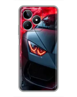 Чехол для Realme C53 с картинкой «Lamborghini красное сияние»