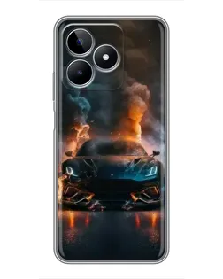 Чехол для Realme C53 с картинкой «Lamborghini дымная эстетика»