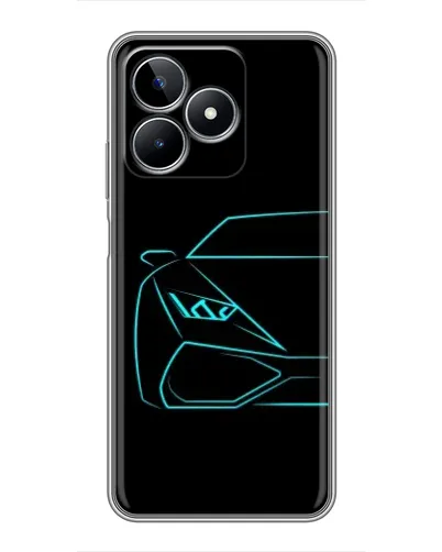 Чехол для Realme C53 с картинкой «Голубой силуэт Lamborghini» Чехол для Realme C53 с картинкой «Голубой силуэт Lamborghini»