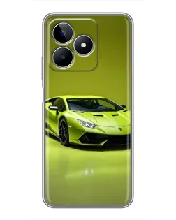 Чехол для Realme C53 с картинкой «Салатовый Lamborghini Huracan»
