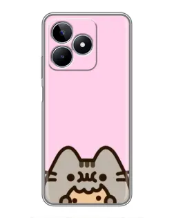 Чехол для Realme C53 с картинкой «Pusheen и печенье» Чехол для Realme C53 с картинкой «Pusheen и печенье»