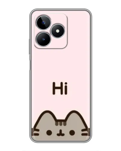 Чехол для Realme C53 с картинкой «Пушин говорит Hi»